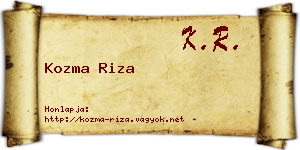 Kozma Riza névjegykártya